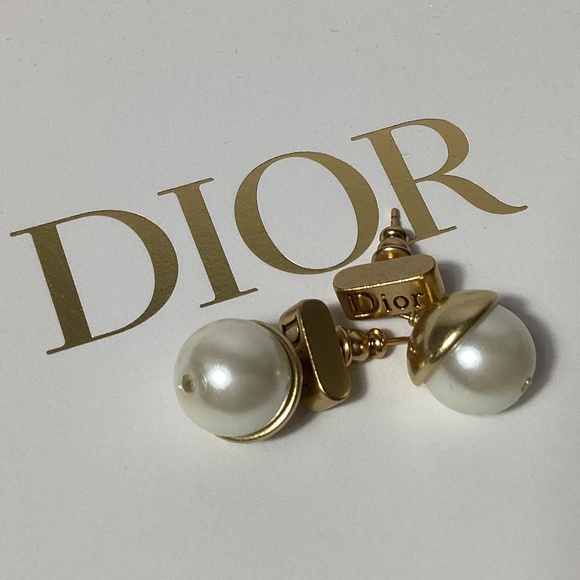 Dior Gold and Pearl Earrings - Picture 1 of 2